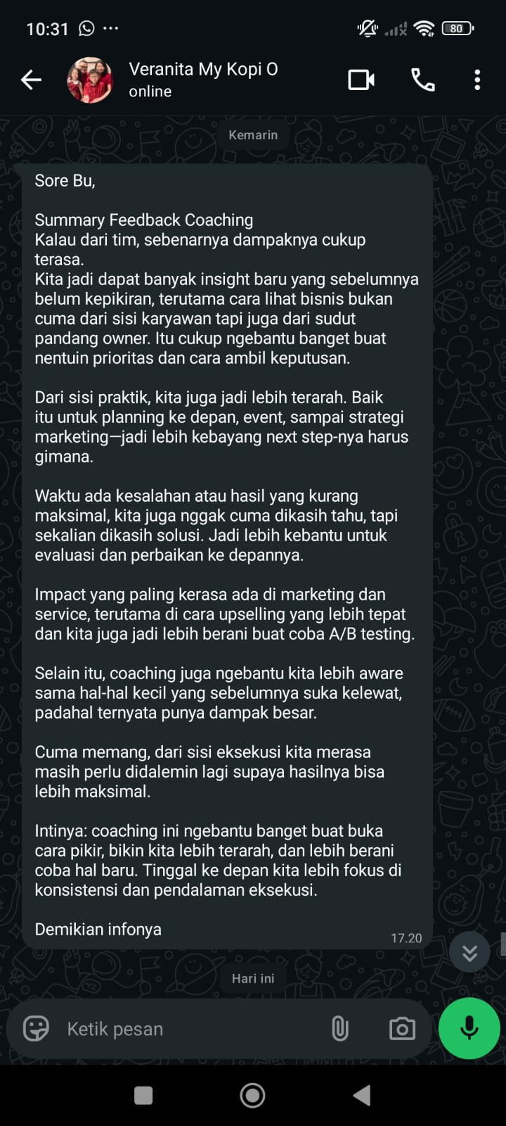 Testimoni peserta 1